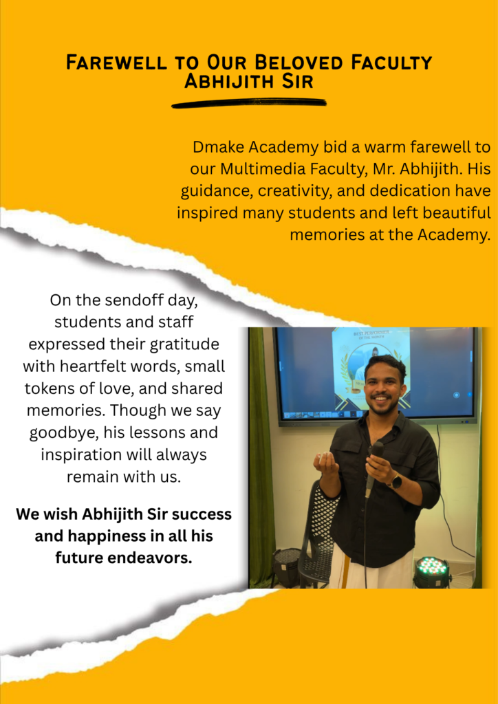 Farewell to Our Beloved Faculty – Abhijith Sir
